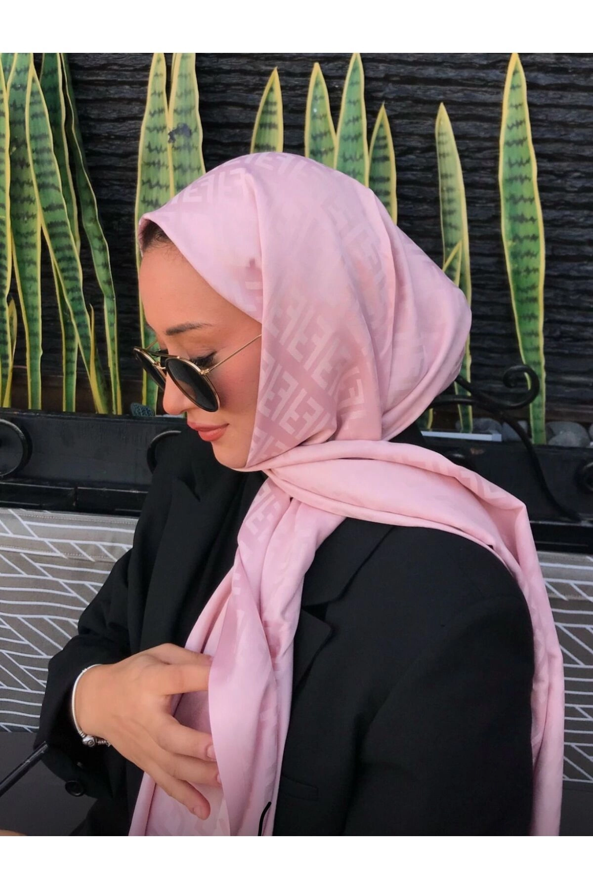 Çift Taraflı Kaşmir Ipek Şal Pembe Kaşmir4404