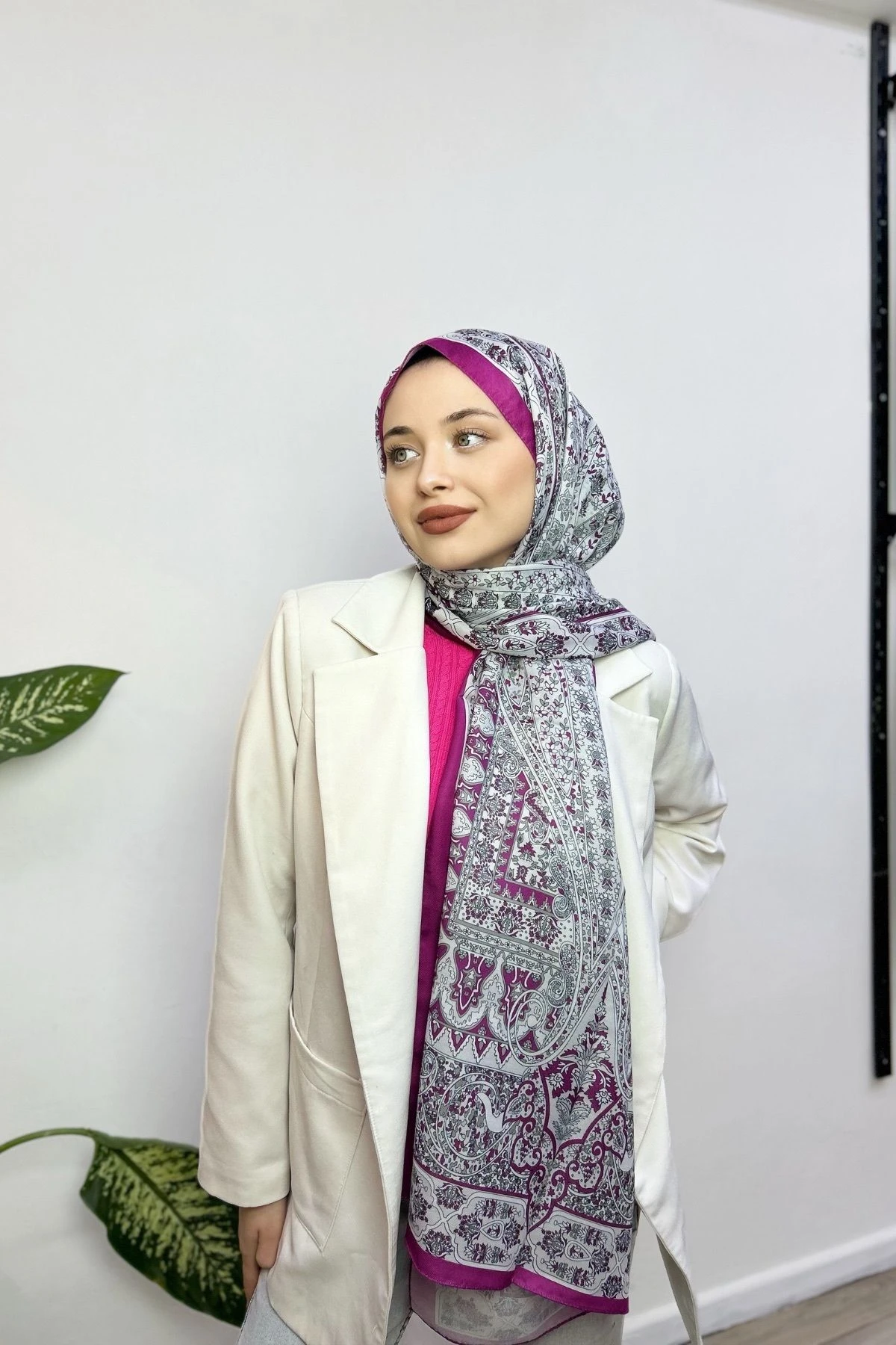 Etnik Desenli Şal Kadın Pembe Etni̇k