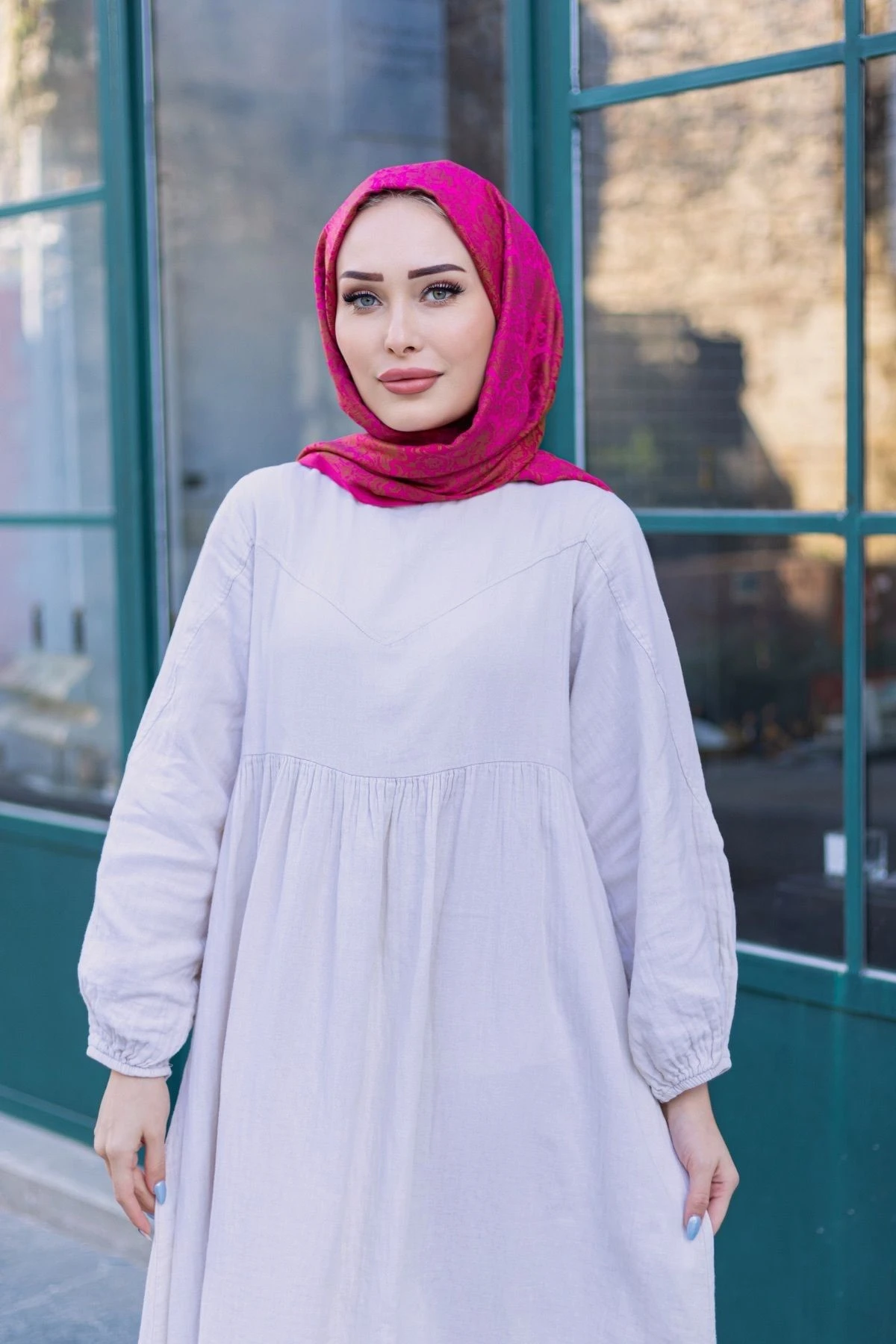 Hürrem Desenli̇ Çi̇ft Tarafli Şal Pembe