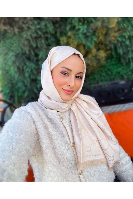 G Desen Çift Taraflı Kaşmir İpek Şal