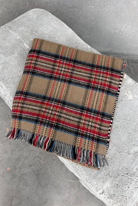 Çift Taraflı Omuz Şalı Yünlü Kışlık Kadın Vi̇zon Omuzşal2