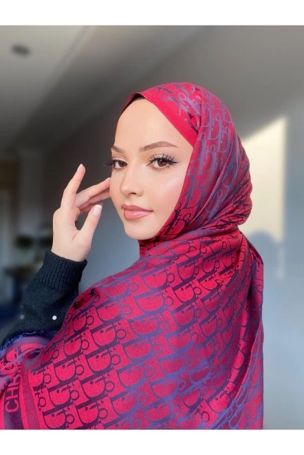 D Desenli̇ Çi̇ft Tarafli Kaşmi̇r Şal Bordo Lacivret