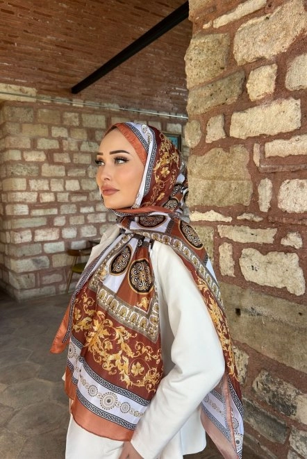 Vs Desen Vual Şal Kahverengi