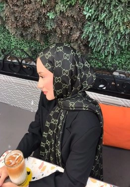 G Desenli Çift Taraflı Kaşmir Şal  Haki