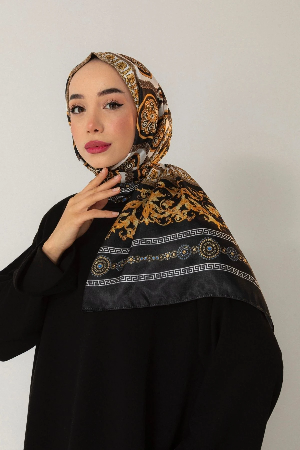 VS  Desenli Vual Şal Siyah