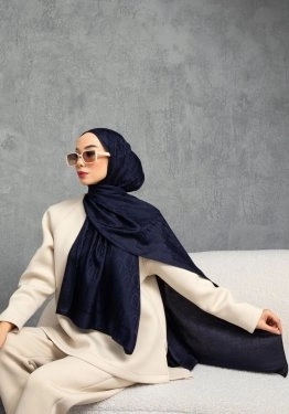 İpeksi Jakar Şal D Desen Lacivert