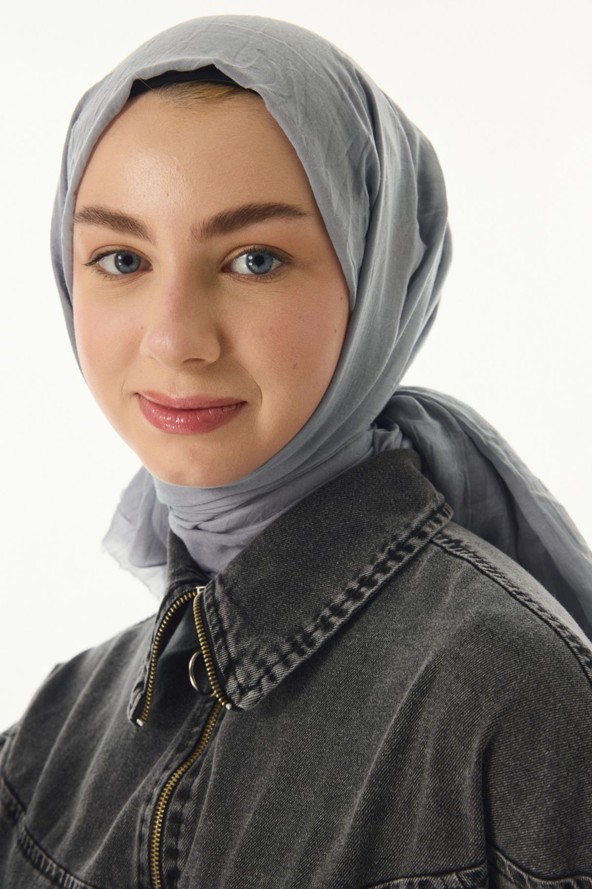 Kadın Lia Dubai İpeği İnci Bambu Şal Açik Gri̇ 