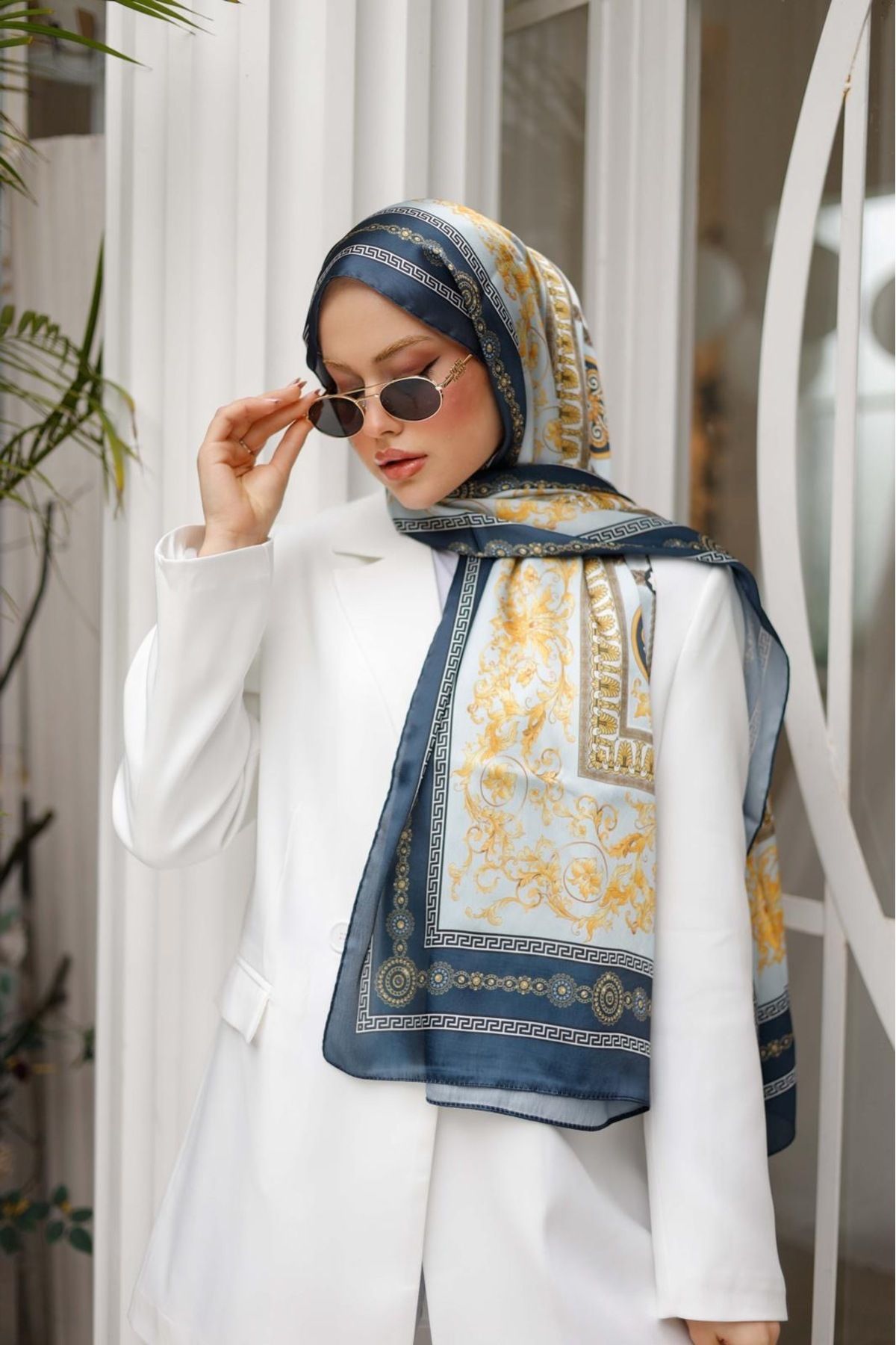 Vs Desen Vual Şal Lacivert 254685968548