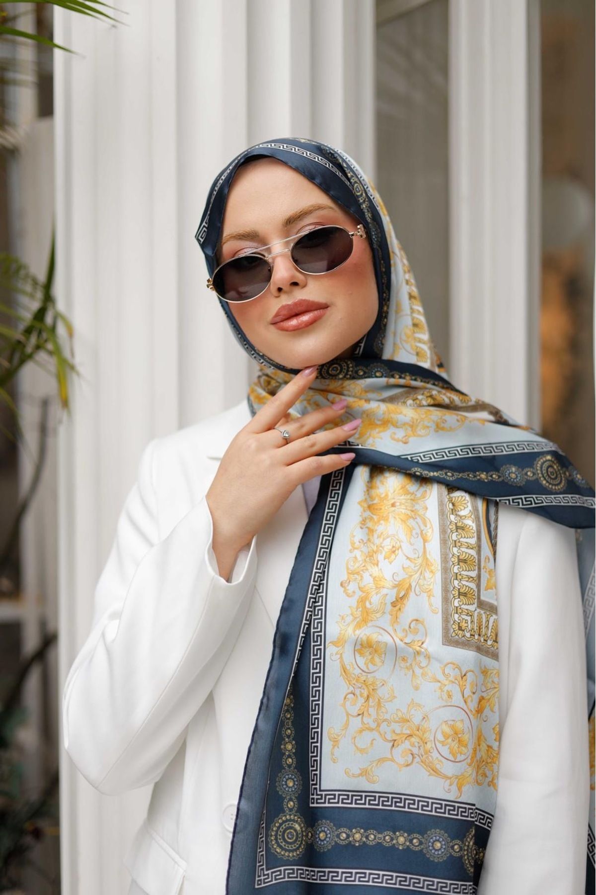 Vs Desen Vual Şal Lacivert 254685968548