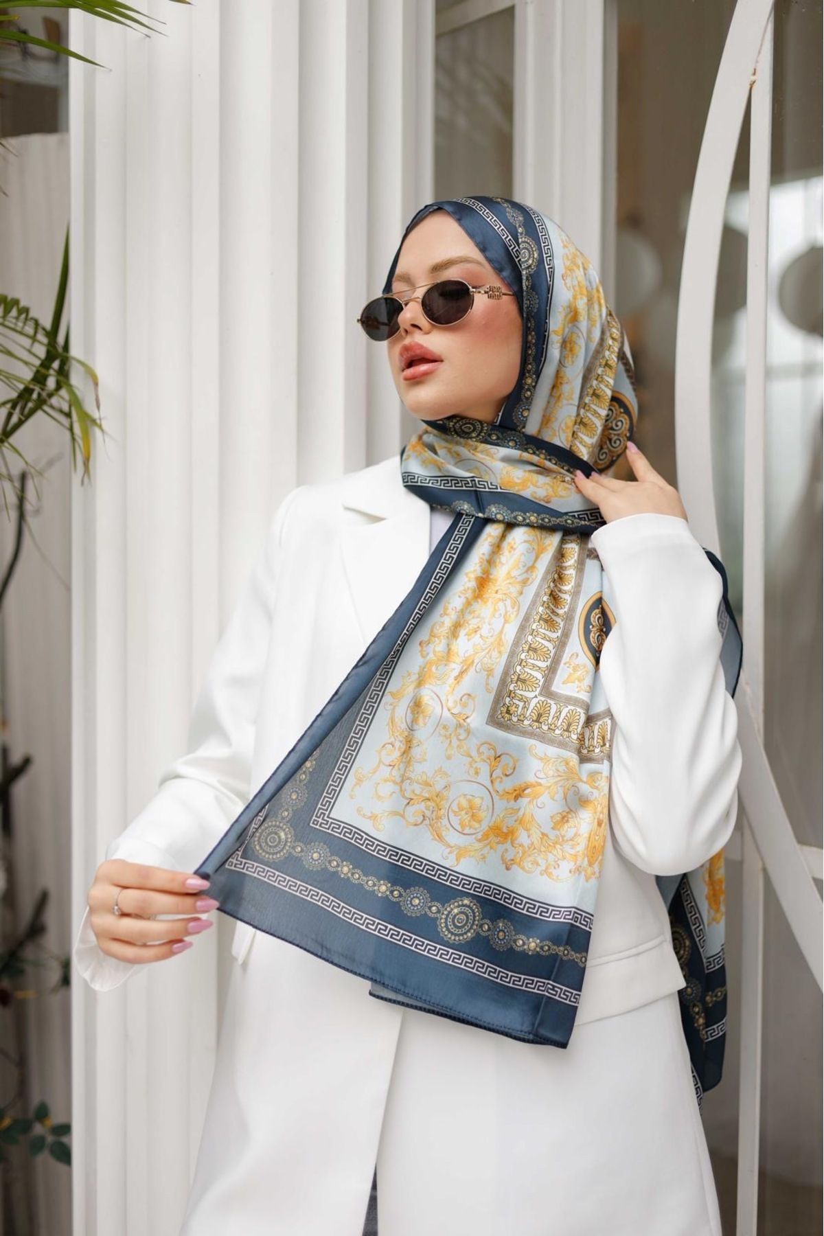 Vs Desen Vual Şal Lacivert 254685968548