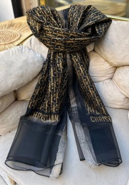 İpek Organze Tül Şal Siyah