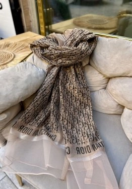 İpek Organze Tül Şal Camel