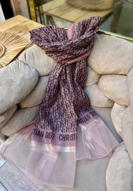 İpek Organze Tül Şal Pembe