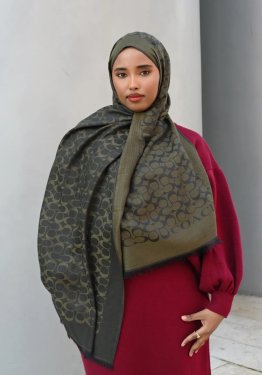 COACH DESEN YÜN İPEK ŞAL HAKİ