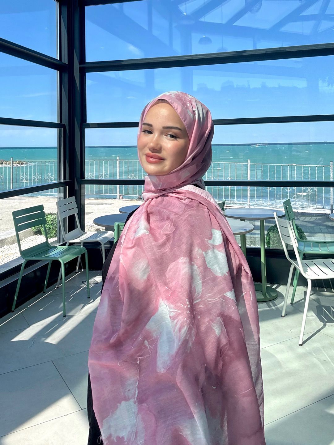 Çiçek Desenli Soft Pamuk Şal