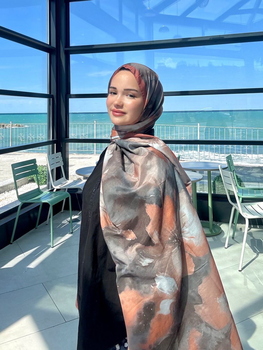 Çiçek Desenli Soft Pamuk Şal