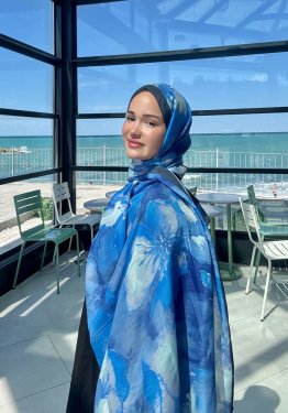 Çiçek Desenli Soft Pamuk Şal