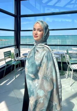 Çiçek Desenli Soft Pamuk Şal
