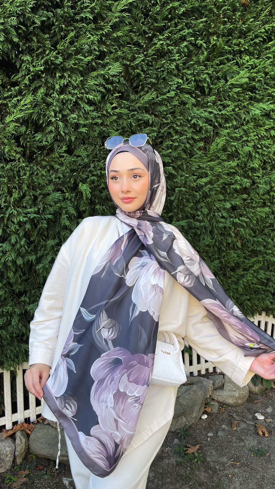 Çiçek Desenli Soft Pamuk Şal