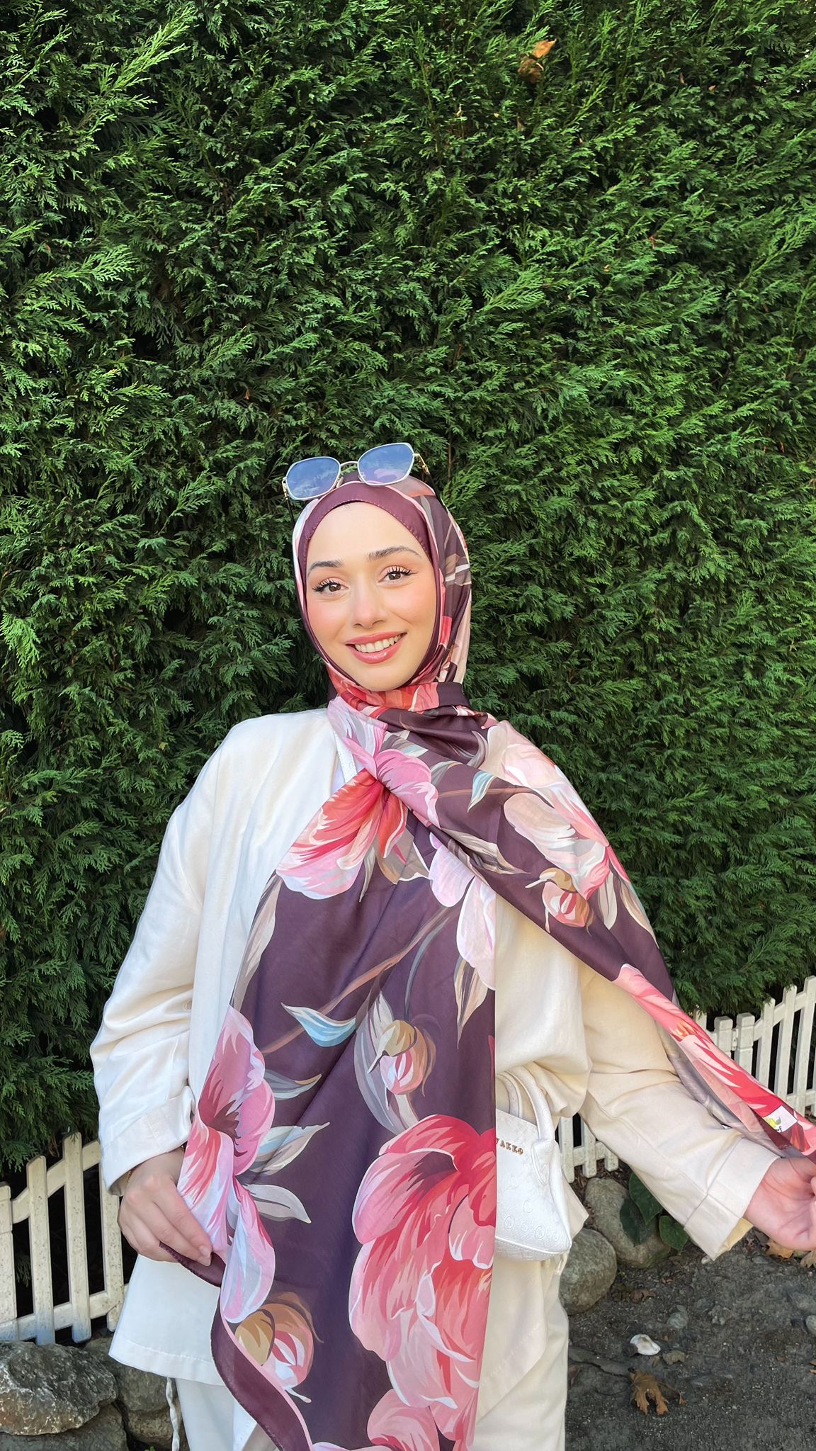Çiçek Desenli Soft Pamuk Şal