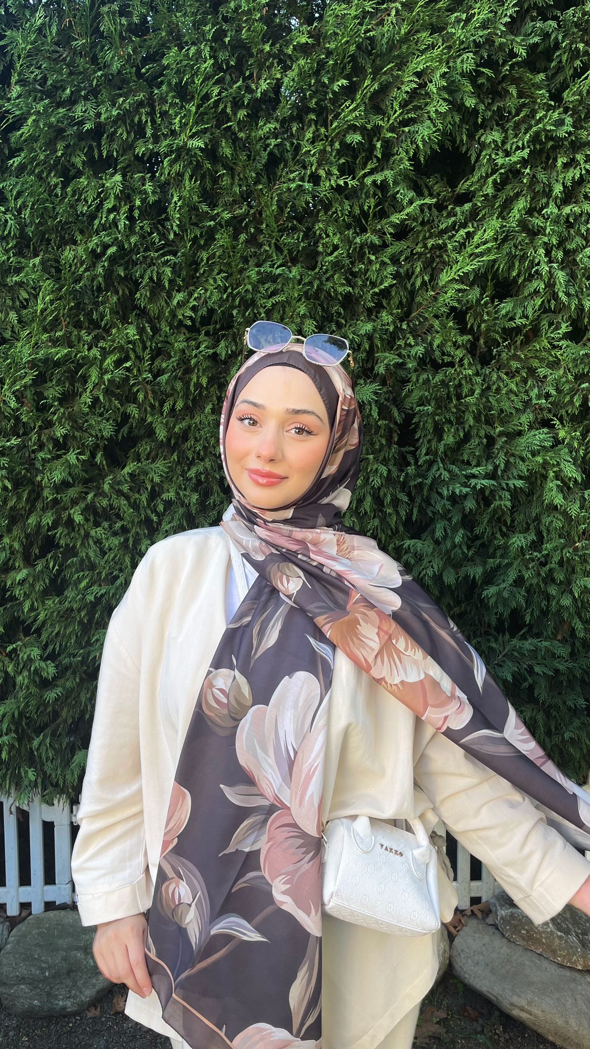 Çiçek Desenli Soft Pamuk Şal