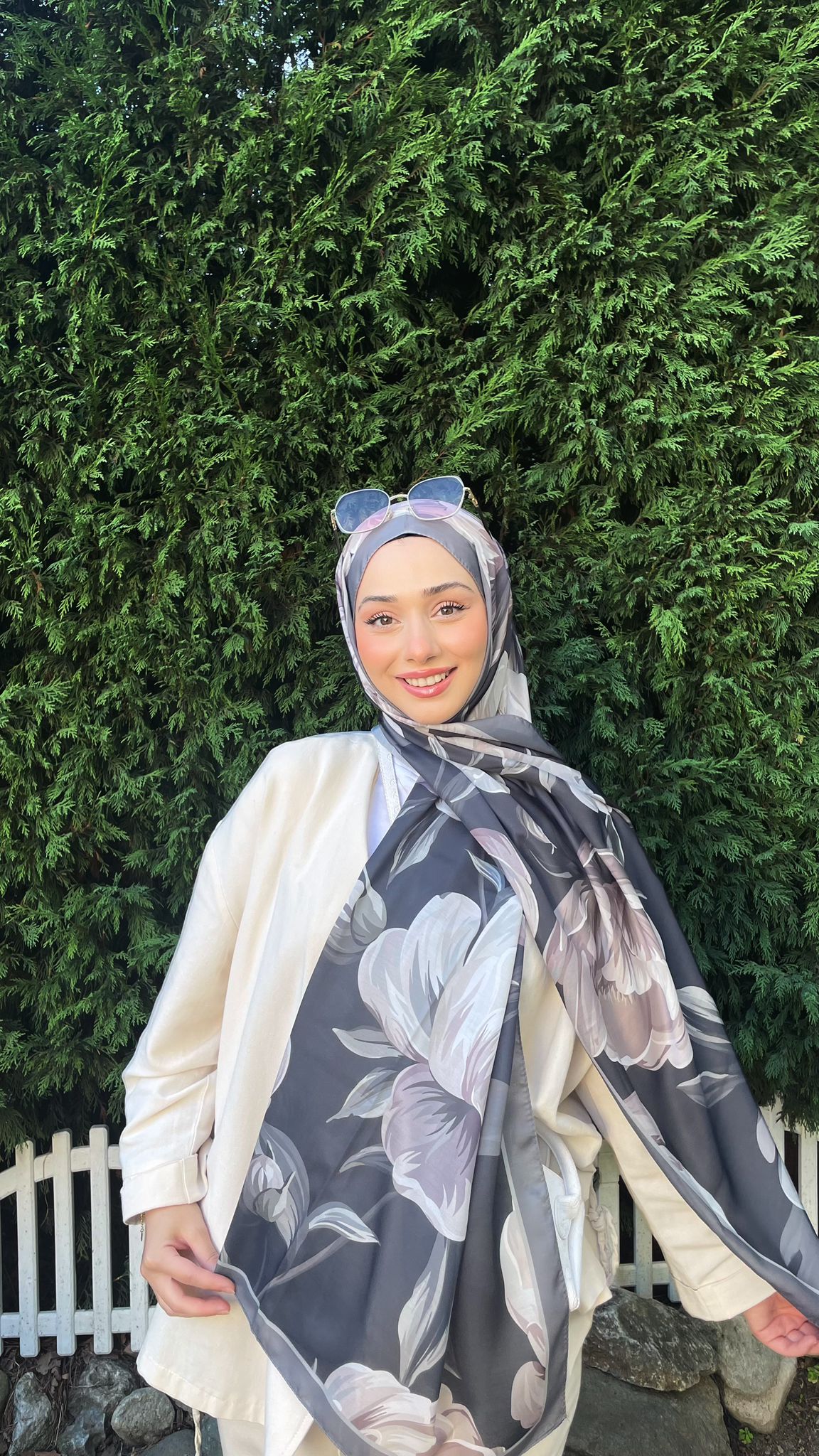 Çiçek Desenli Soft Pamuk Şal