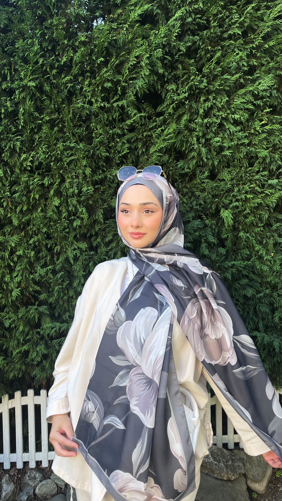 Çiçek Desenli Soft Pamuk Şal