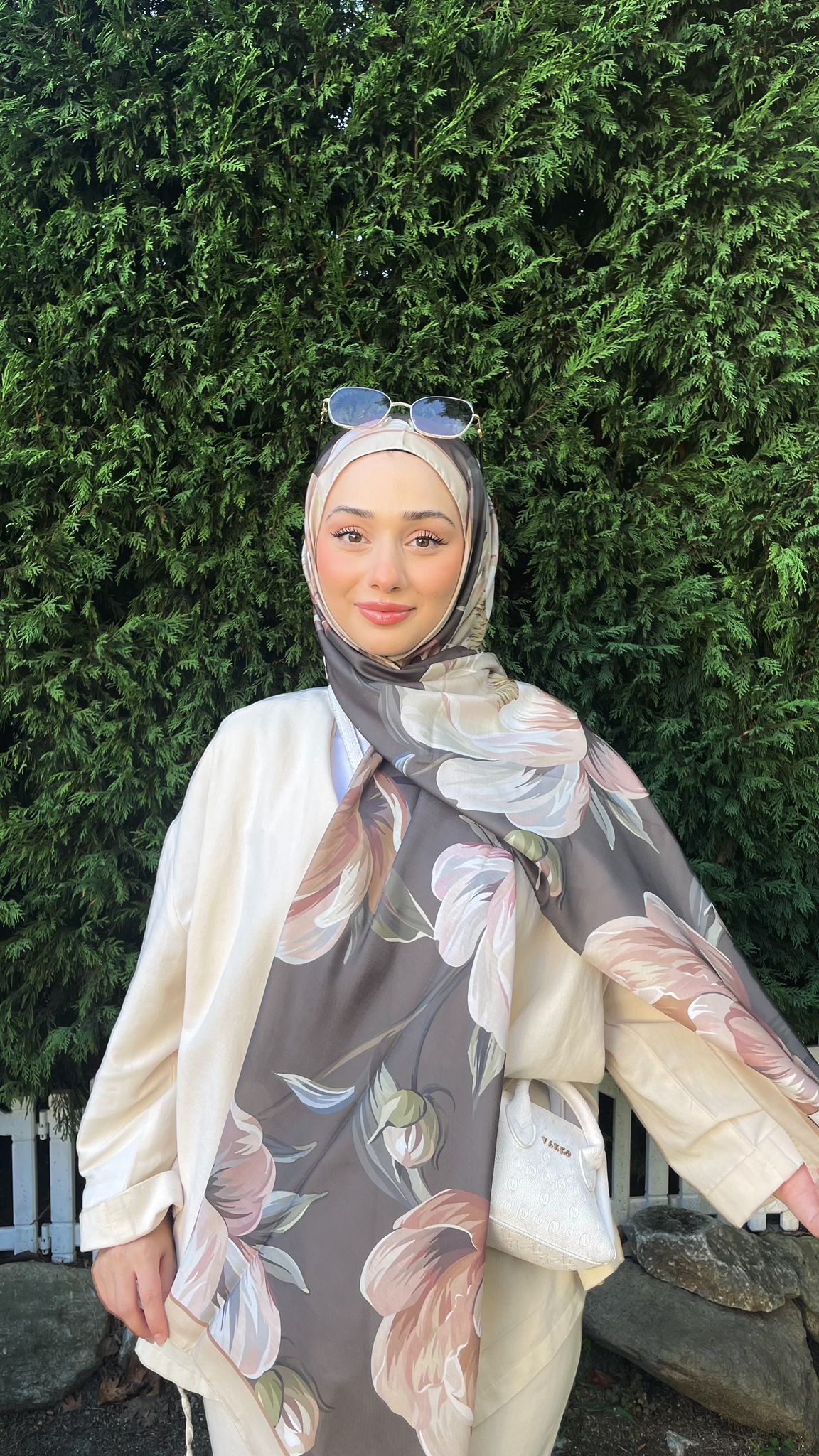 Çiçek Desenli Soft Pamuk Şal