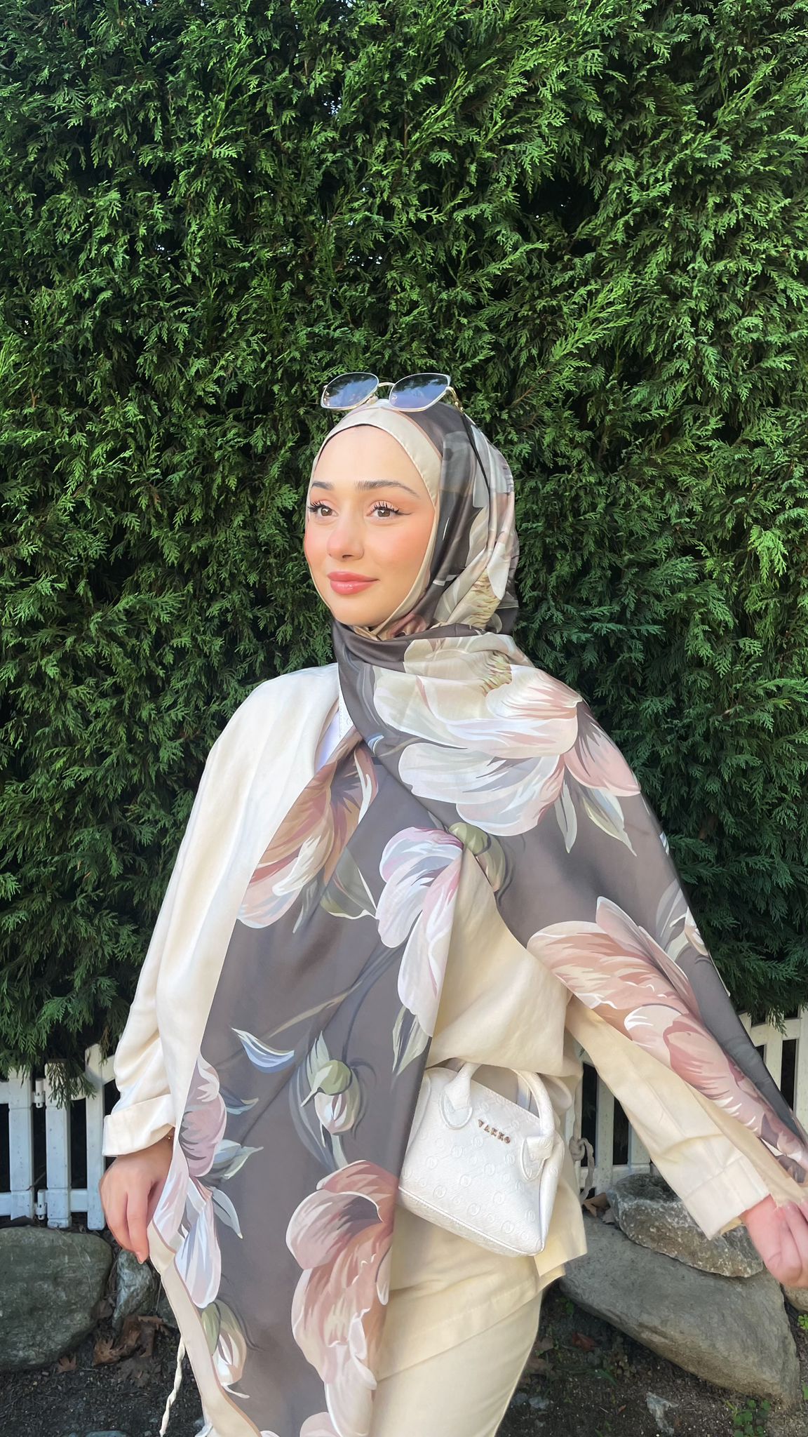 Çiçek Desenli Soft Pamuk Şal