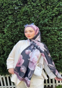 Çiçek Desenli Soft Pamuk Şal