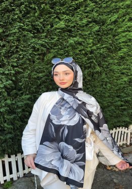 Çiçek Desenli Soft Pamuk Şal