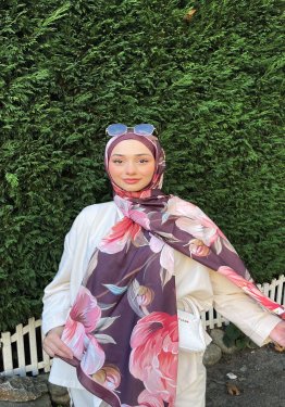 Çiçek Desenli Soft Pamuk Şal