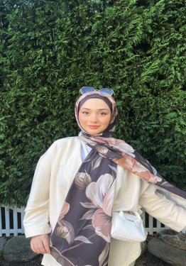 Çiçek Desenli Soft Pamuk Şal