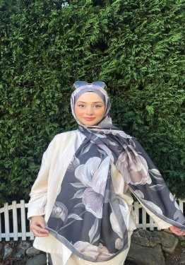 Çiçek Desenli Soft Pamuk Şal