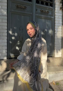 Çiçek Desenli Vual İpek Şal