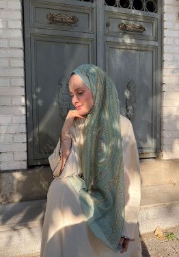 Çiçek Desenli Vual İpek Şal